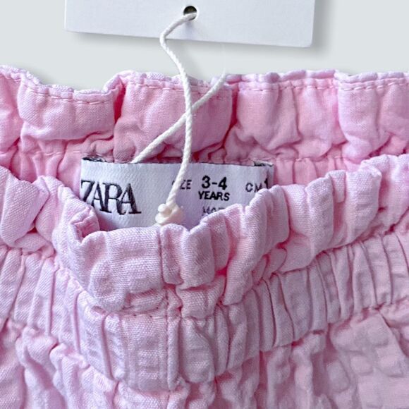 ZARA Kids | Pink | TEXTURED TROUSERS WITH BUTTONS - Picture 6 of 8